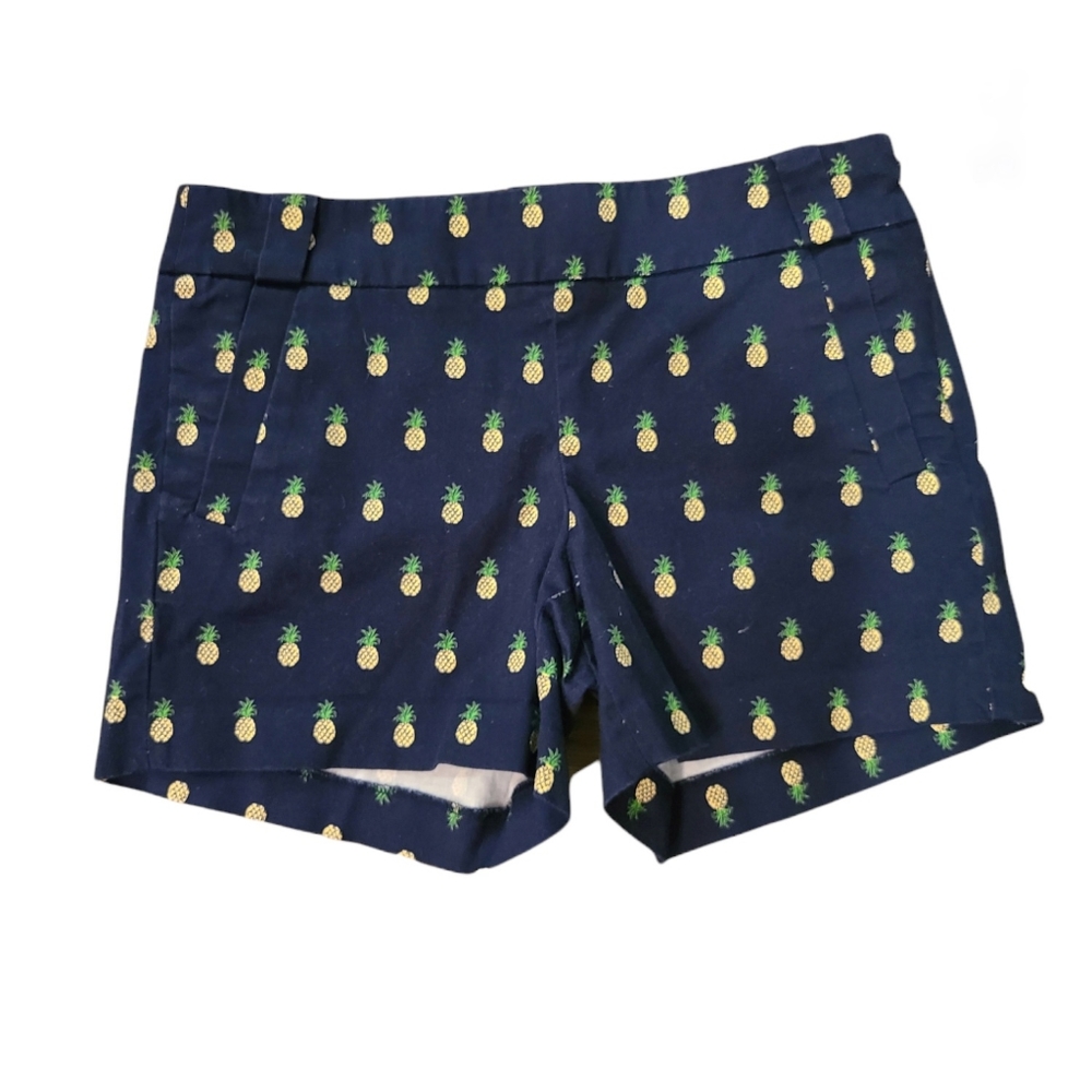 J Crew Womens mid-length Pineapple Shorts. Size 6